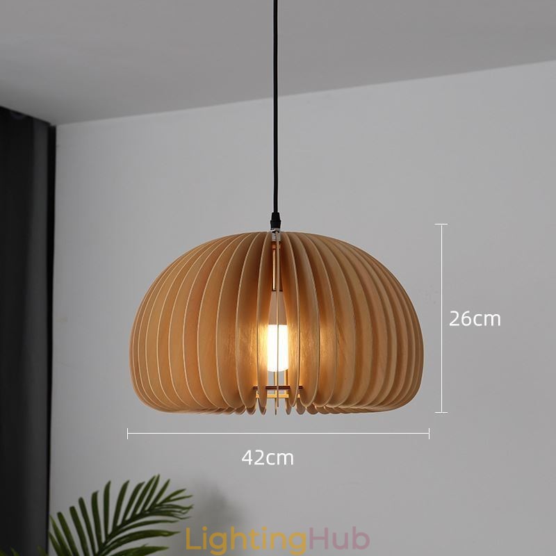 Retro Style Pendant Light Basswood Pumpkin Pendant Lamp