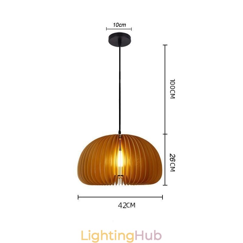 Retro Style Pendant Light Basswood Pumpkin Pendant Lamp