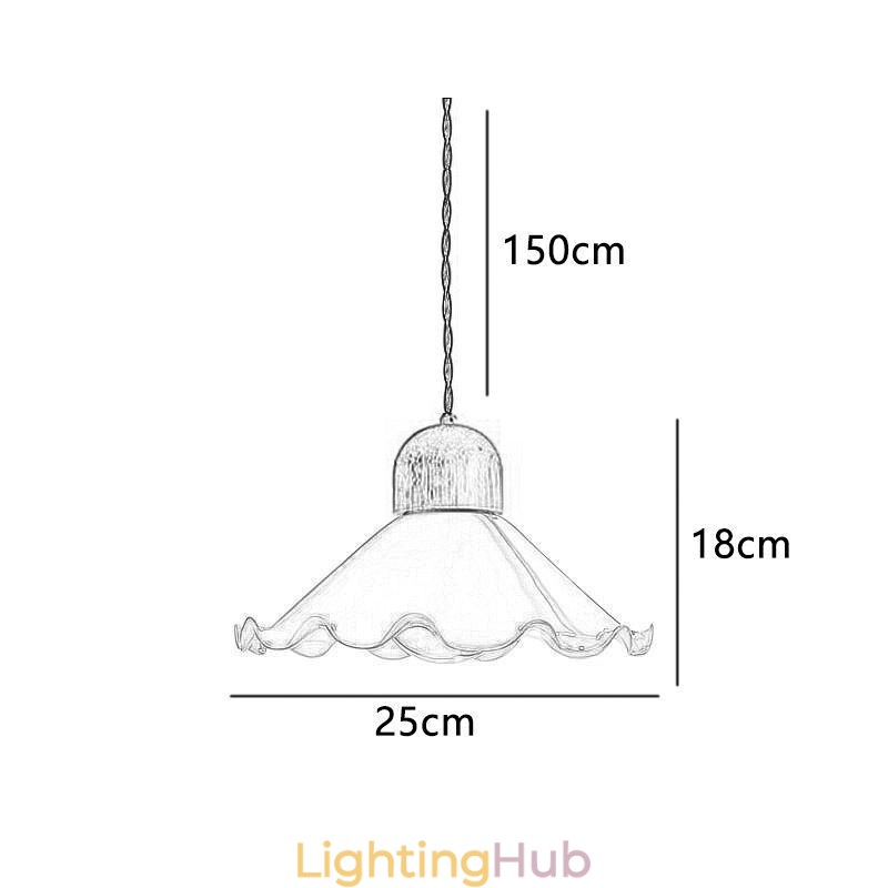 Modern Lace Glass Pendant Light Single Head Pendant Lamp
