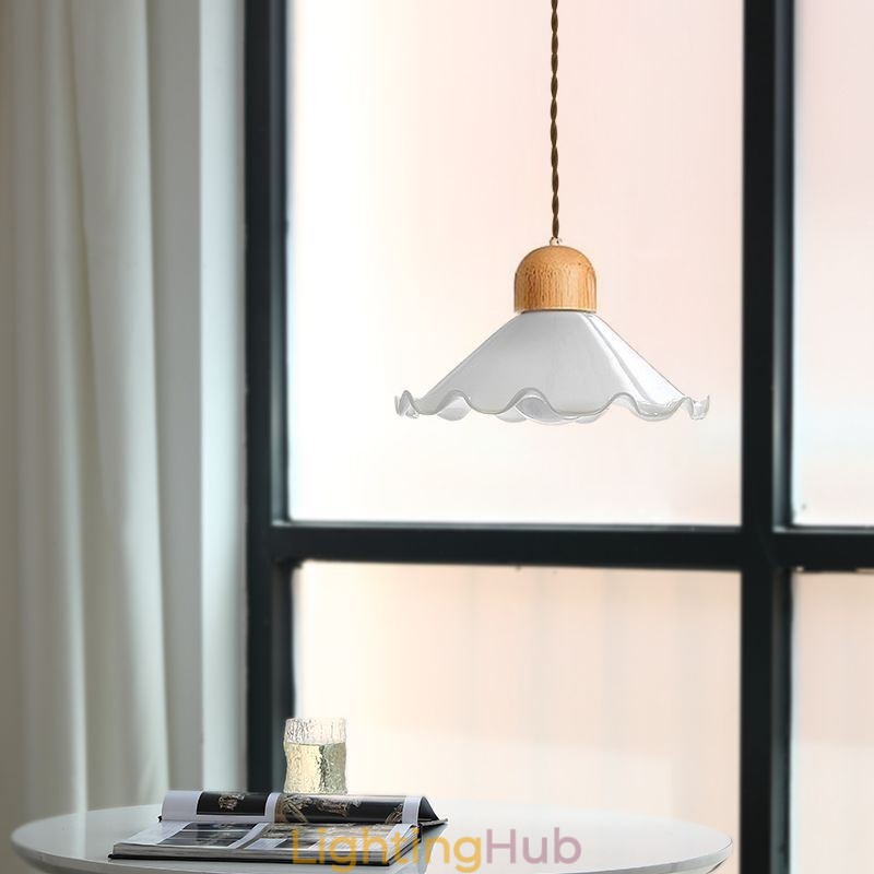 Modern Lace Glass Pendant Light Single Head Pendant Lamp