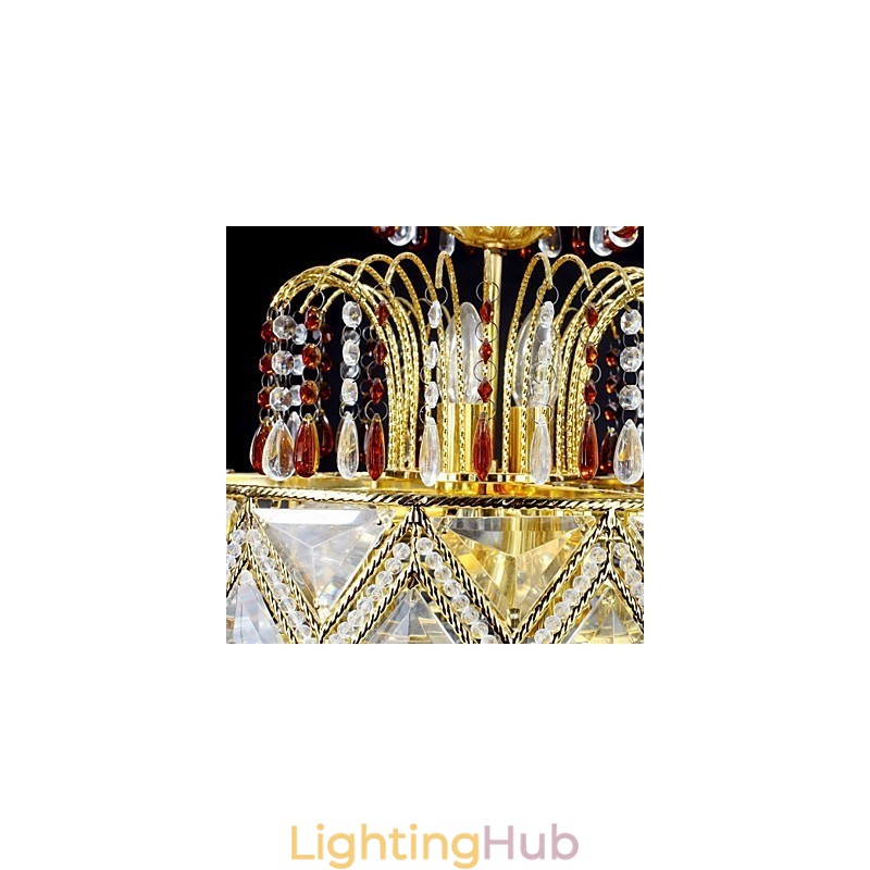 Traditional Classic Crystal Painting Metal Chandelier