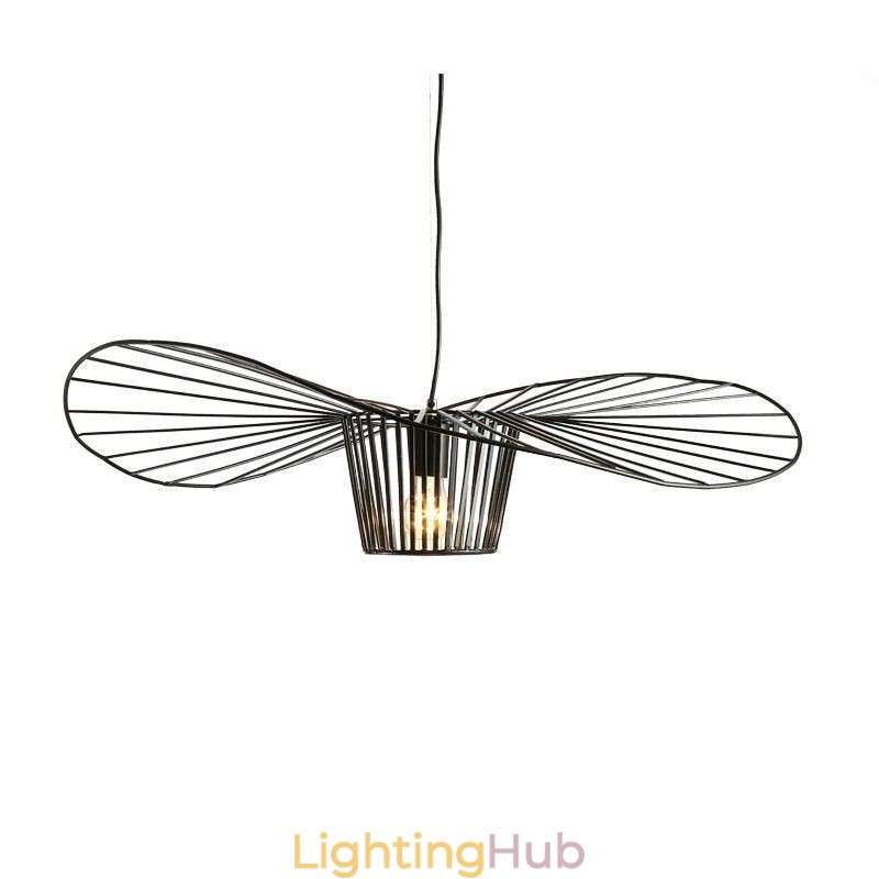 Iron Pendant Light Straw Hat Lamp 1 Light