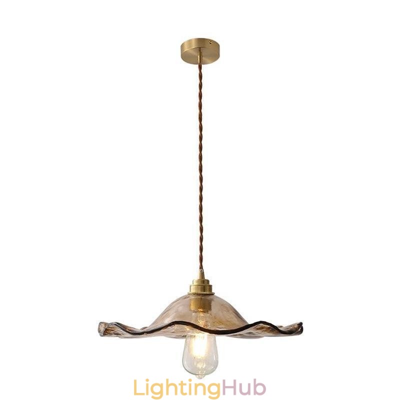 Lotus Leaf Glass Pendant Light Creative Decorative Light Fixture