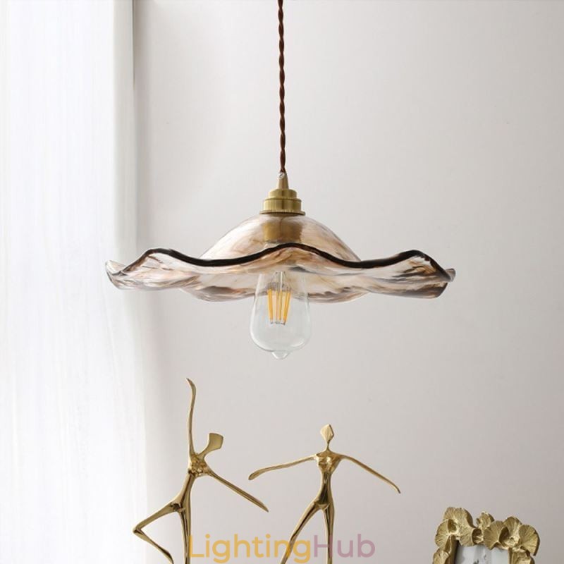 Lotus Leaf Glass Pendant Light Creative Decorative Light Fixture