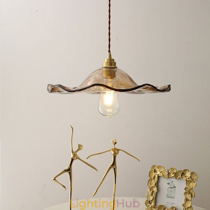 Lotus Leaf Glass Pendant Light Creative Decorative Light Fixture