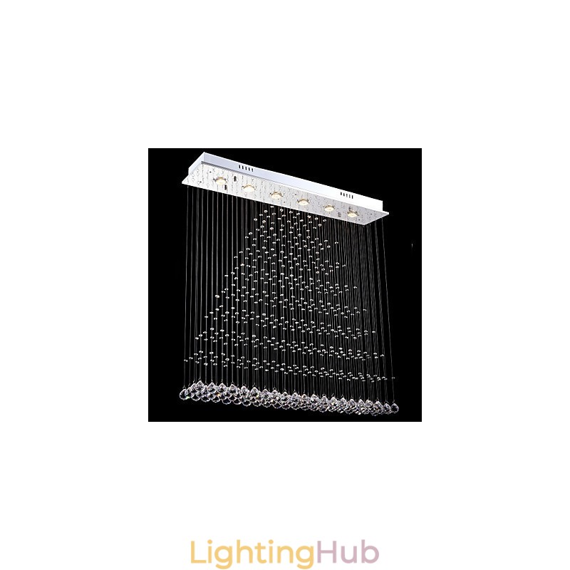 Rectangle Crystal Pendant Light Ceiling Chandelier Lighting Lamps Fixtures