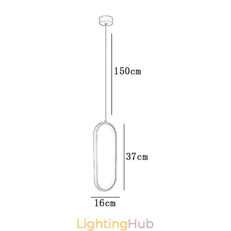 Oval Pendant Light Acrylic Decorative Light Fixture