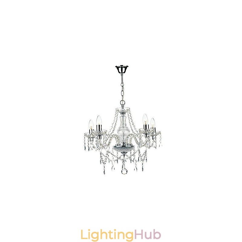 Traditional Classic Crystal Chrome Metal Chandelier
