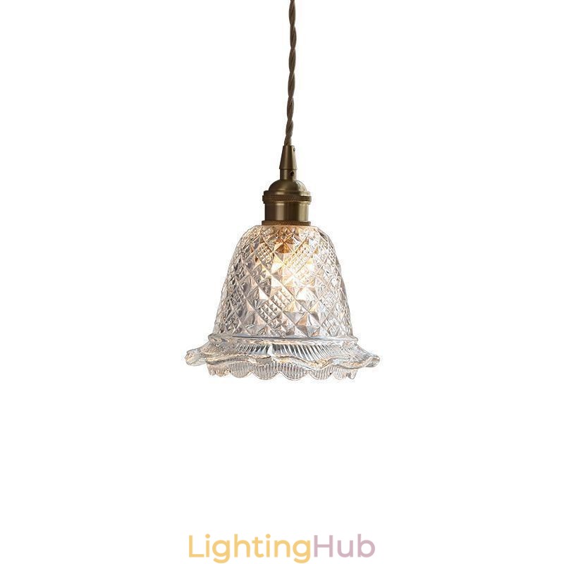 Modern Flower Glass Pendant Light 1 Light Decorative Light Fixture