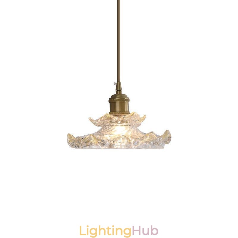 Japanese Style Glass Pendant Light Lotus Glass Pendant Lamp