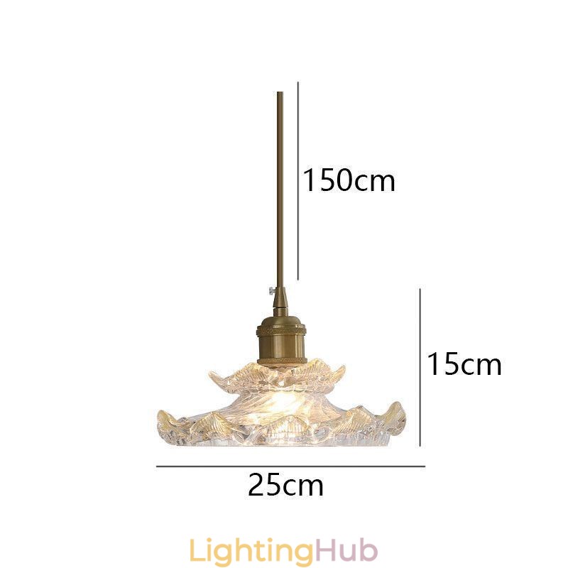 Japanese Style Glass Pendant Light Lotus Glass Pendant Lamp