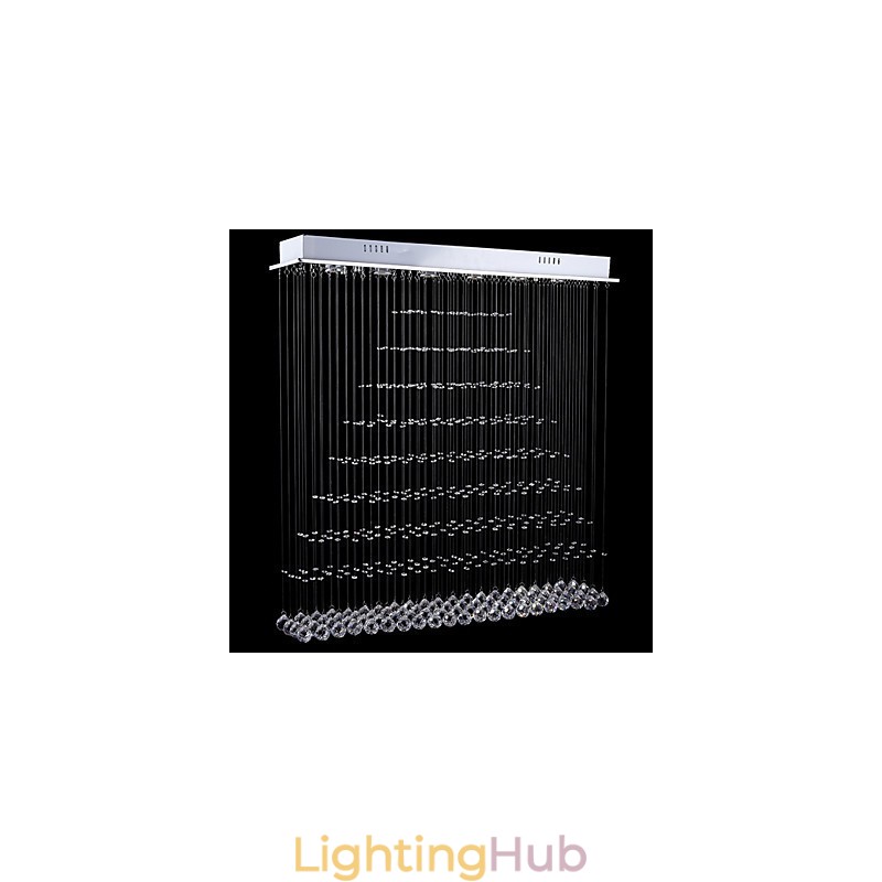 Rectangle Crystal Pendant Light Ceiling Chandelier Lighting Lamps Fixtures