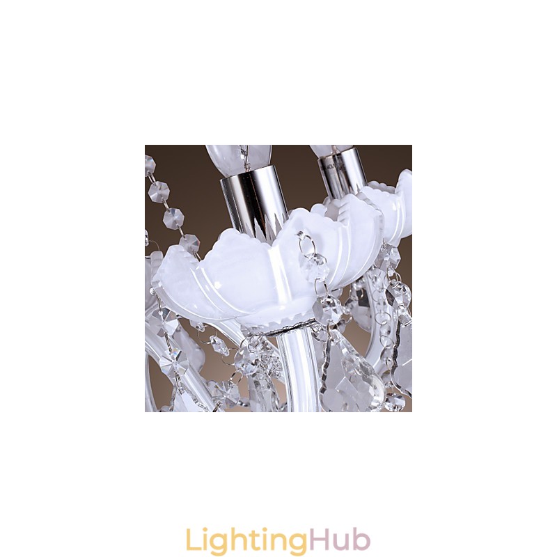 Elegant Crystal Chandelier with 5 Lights in White