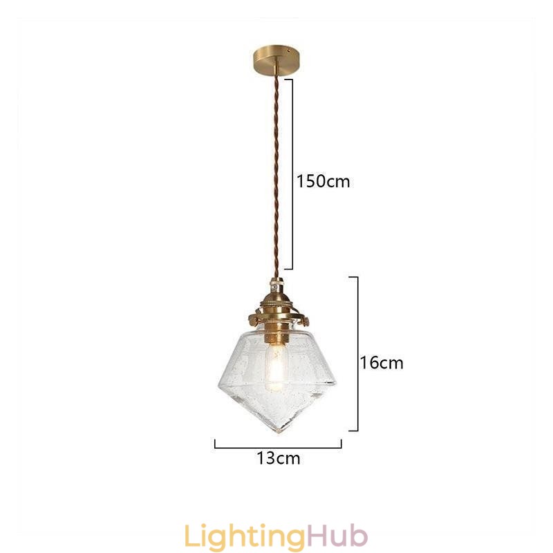 1 Light Diamond Glass Pendant Light Bubble Glass Light Fixture