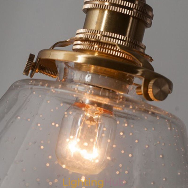 1 Light Diamond Glass Pendant Light Bubble Glass Light Fixture