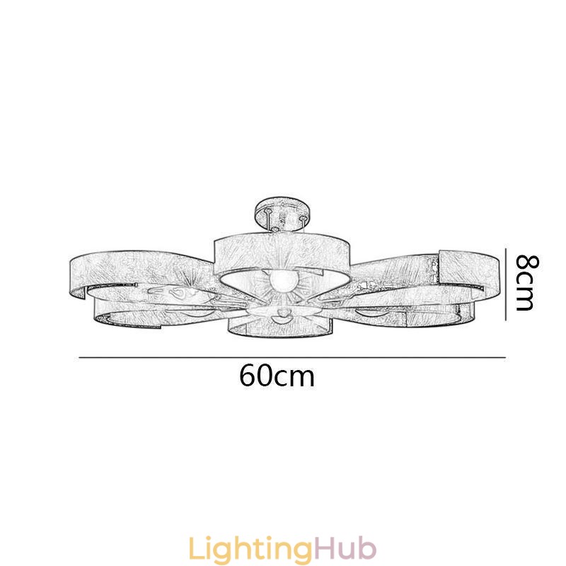 Modern Vintage Ceiling Light Iron Flower Shaped Pendant Light