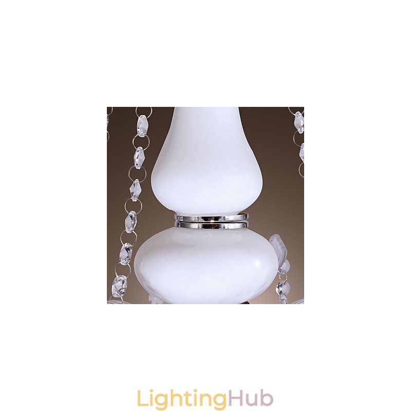 Elegant Crystal Chandelier with 5 Lights in White