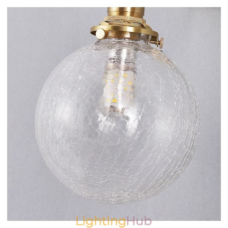 Glass Pendant Light Modern Crackle Ceiling Light Fixture