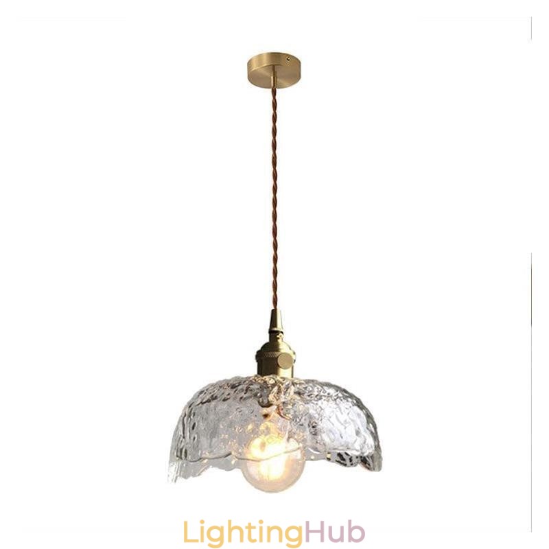 Irregular Brass Glass Pendant Light Hammer Glass Ceiling Light