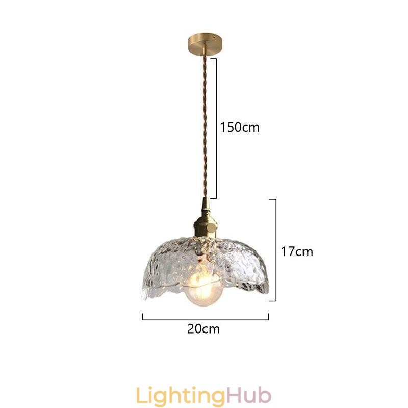Irregular Brass Glass Pendant Light Hammer Glass Ceiling Light
