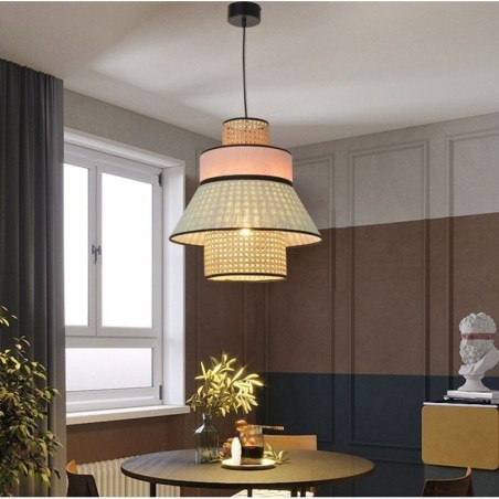 1 Light Dress Lampshade Pendant Lamp Bamboo Weave Lighting 1 Light Dress Lampshade Pendant Lamp Bamboo Weave Lighting