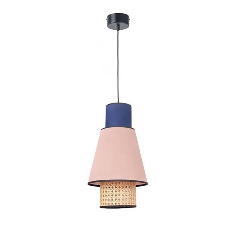 1 Light Dress Lampshade Pendant Lamp Bamboo Weave Lighting