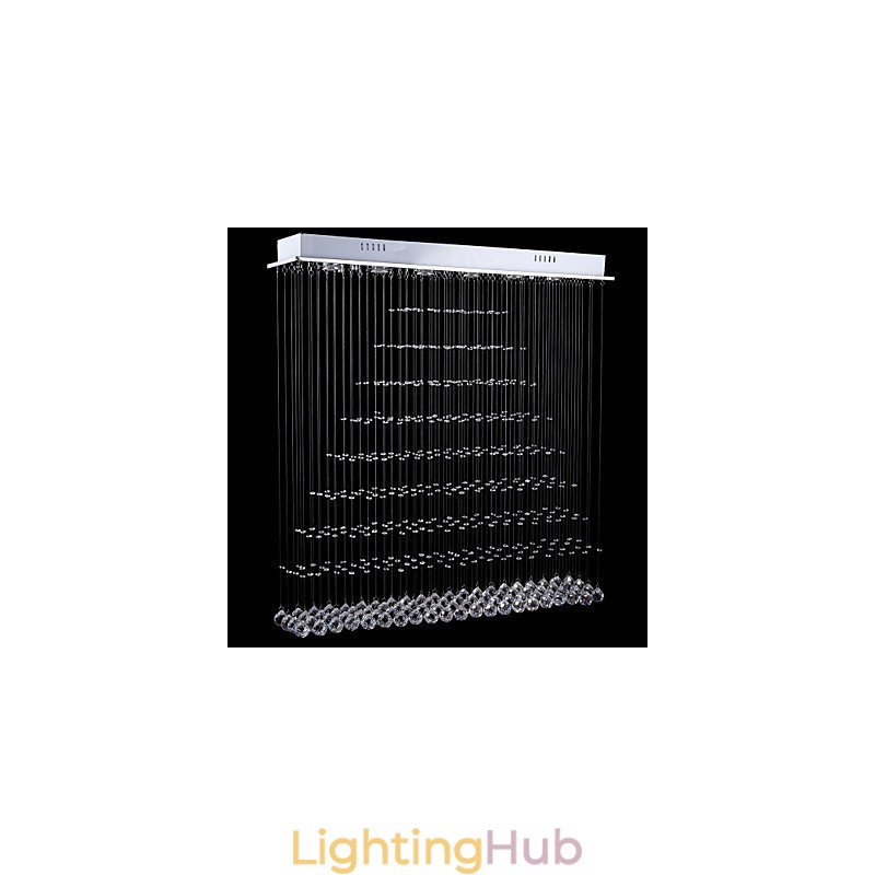 Rectangle Crystal Pendant Light Ceiling Chandelier Lighting Lamps Fixtures