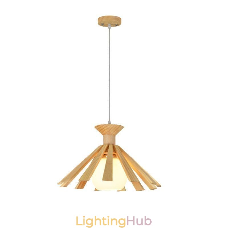 Simple Style Wood Pendant Light Fixture