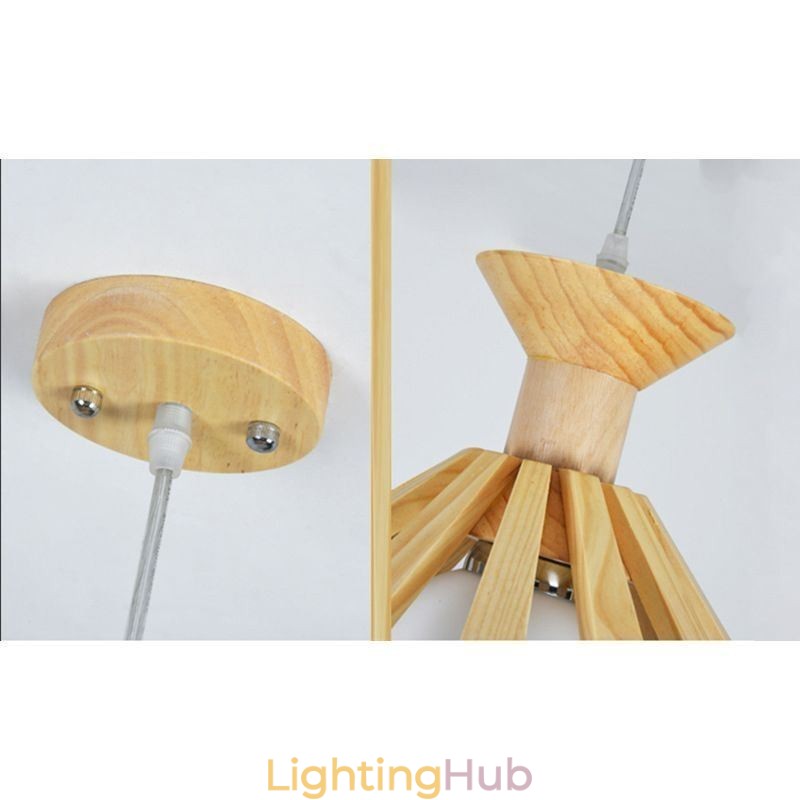 Simple Style Wood Pendant Light Fixture