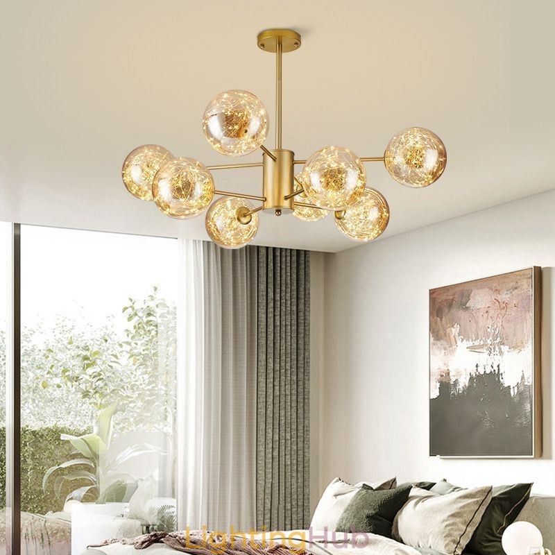 Magic Bean Pendant Light Nordic Style Glass Ball Gypsophila Pendant Light