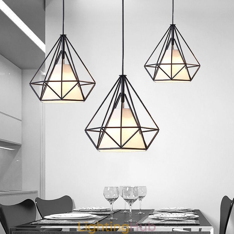 Diamond Shaped Pendant Light Modern Minimalist Decorative Light Fixture