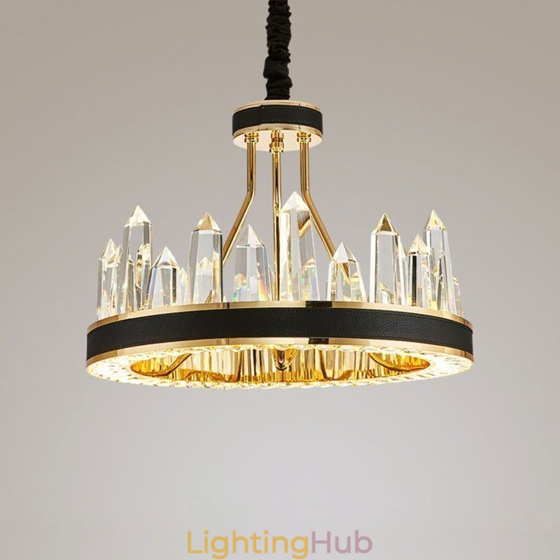 Modern Crystal Pendant Light Circle Crystal Ceiling Light