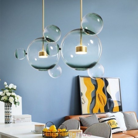 Pendant Light Glass Bubble Ceiling Light Gradient Green Lamp Pendant Light Glass Bubble Ceiling Light Gradient Green Lamp