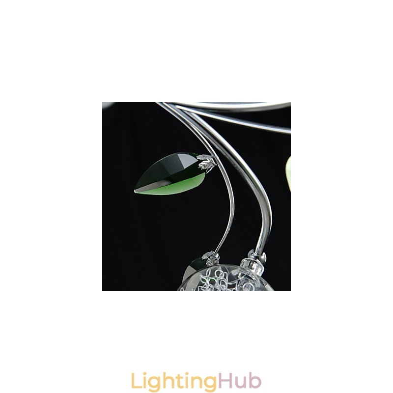 Chandelier 6 Light Country Aluminum Glass Chrome