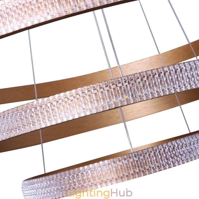 Modern Pendant Light Acrylic 3 Rings Lamp 80+60+40cm
