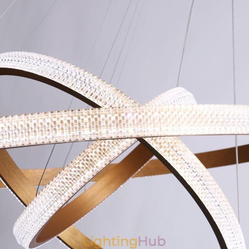 Modern Pendant Light Acrylic 3 Rings Lamp 80+60+40cm