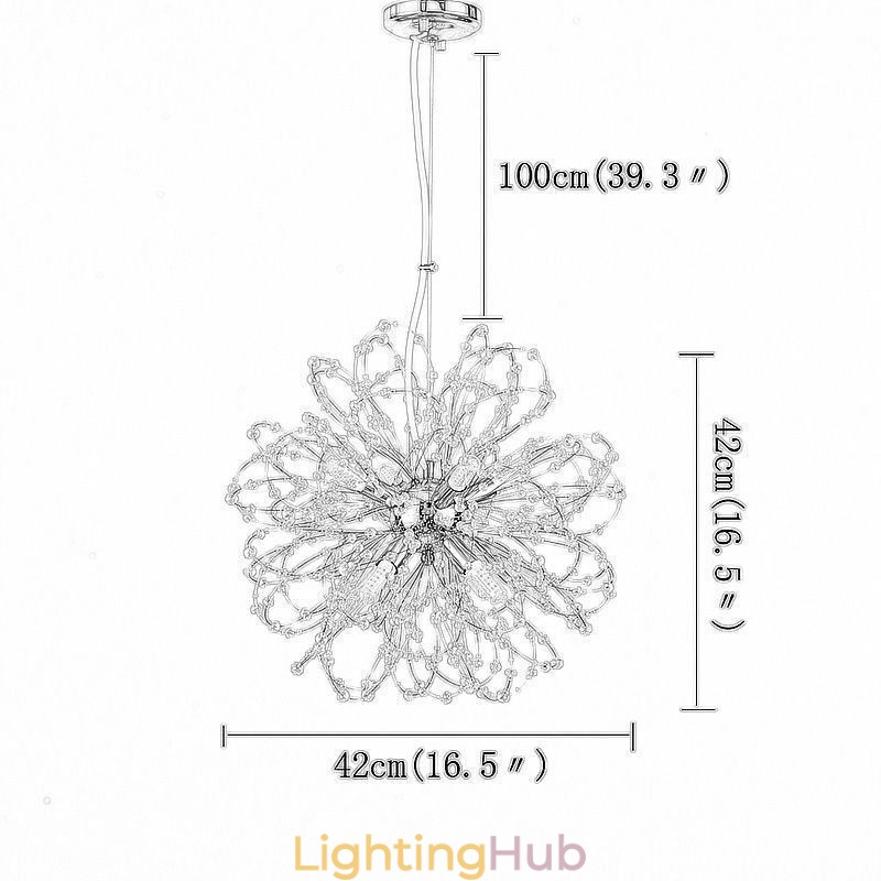 Dandelion Crystal Pendant Light Elegant Chandelier