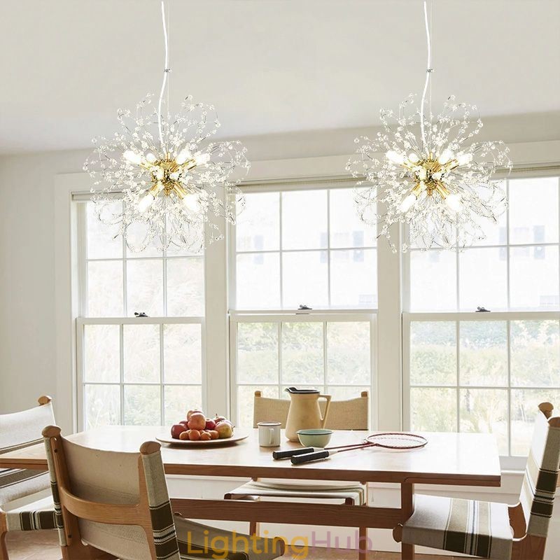 Dandelion Crystal Pendant Light Elegant Chandelier