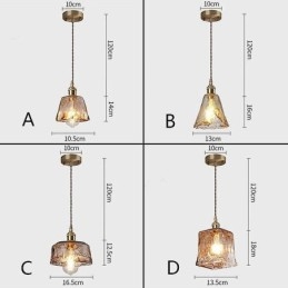 Unique Mini Glass Pendant Light Japanese Style Amber Color Decorative Lighting
