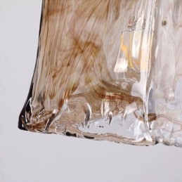 Unique Mini Glass Pendant Light Japanese Style Amber Color Decorative Lighting