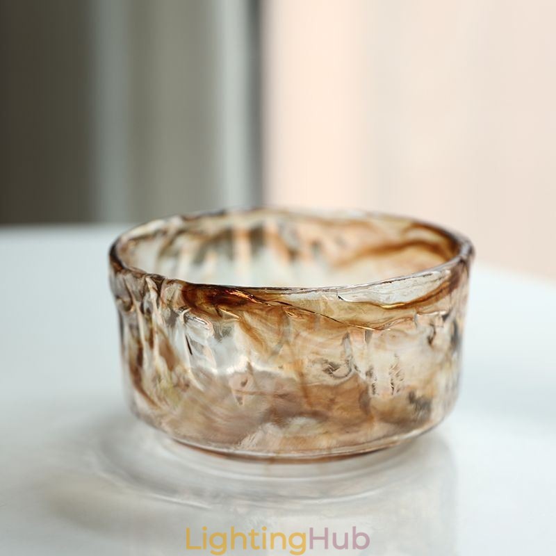 Unique Mini Glass Pendant Light Japanese Style Amber Color Decorative Lighting