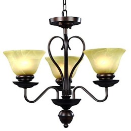 3 light Glass Chandelier