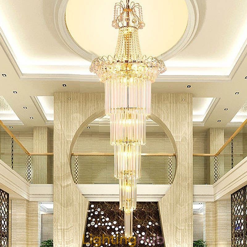 Elegant Long Pendant Crystal Chandelier