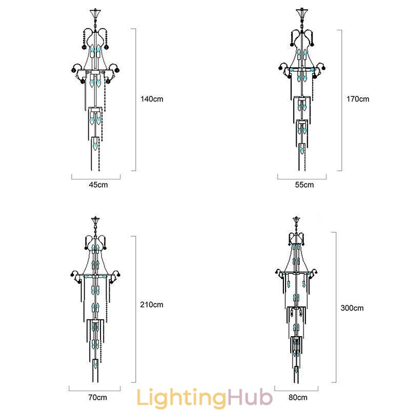 Elegant Long Pendant Crystal Chandelier