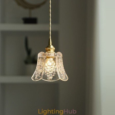 Flower Pendant Lamp Minimalist Decorative Glass Light Fixture Flower Pendant Lamp Minimalist Decorative Glass Light Fixture
