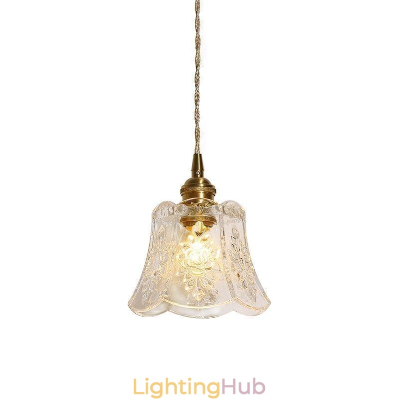 Flower Pendant Lamp Minimalist Decorative Glass Light Fixture