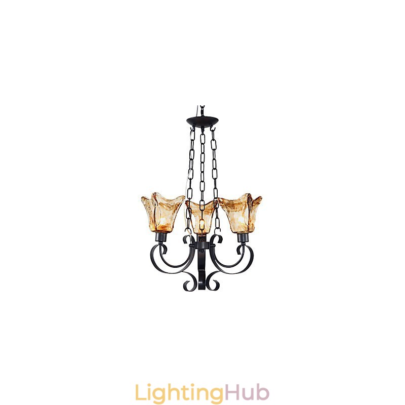 Traditional Classic Painting Metal Chandelier