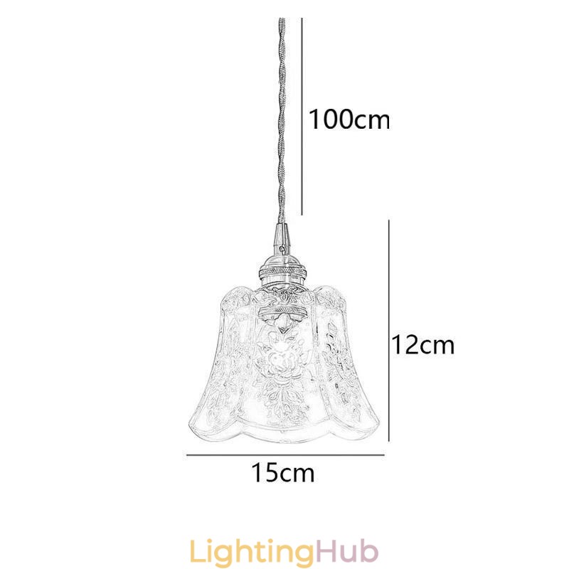 Flower Pendant Lamp Minimalist Decorative Glass Light Fixture