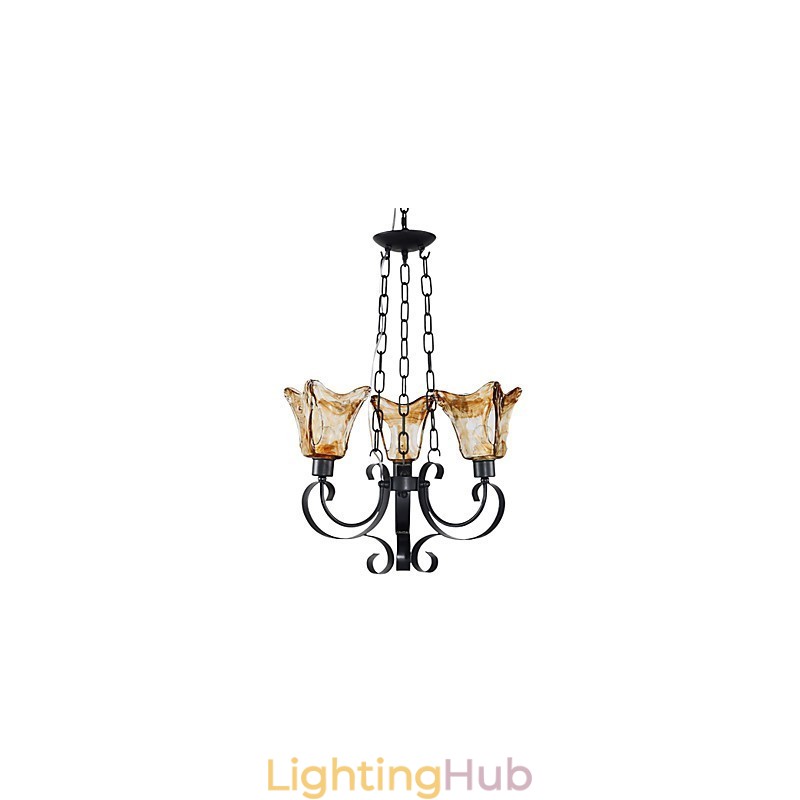 Traditional Classic Painting Metal Chandelier