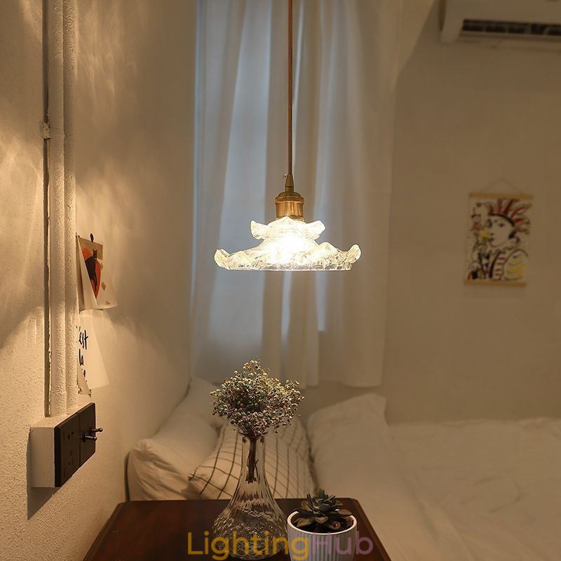 Japanese Style Glass Pendant Light Lotus Glass Pendant Lamp